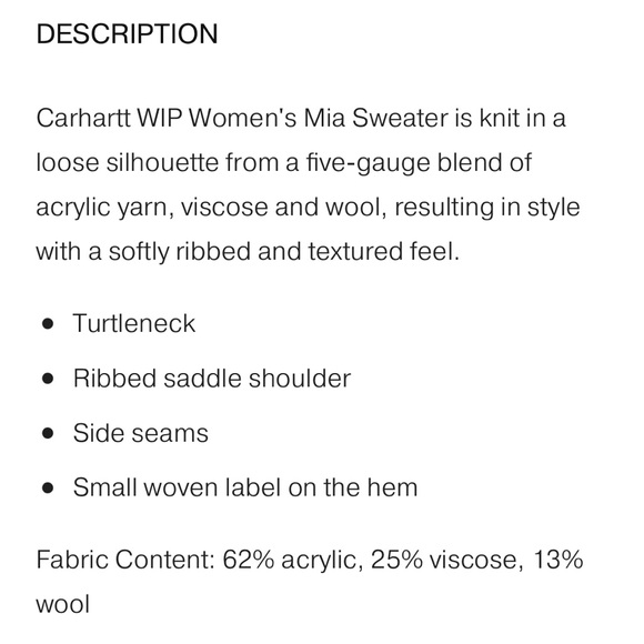 Carhartt WIP - Women’s Mia Sweater - Picture 5 of 7